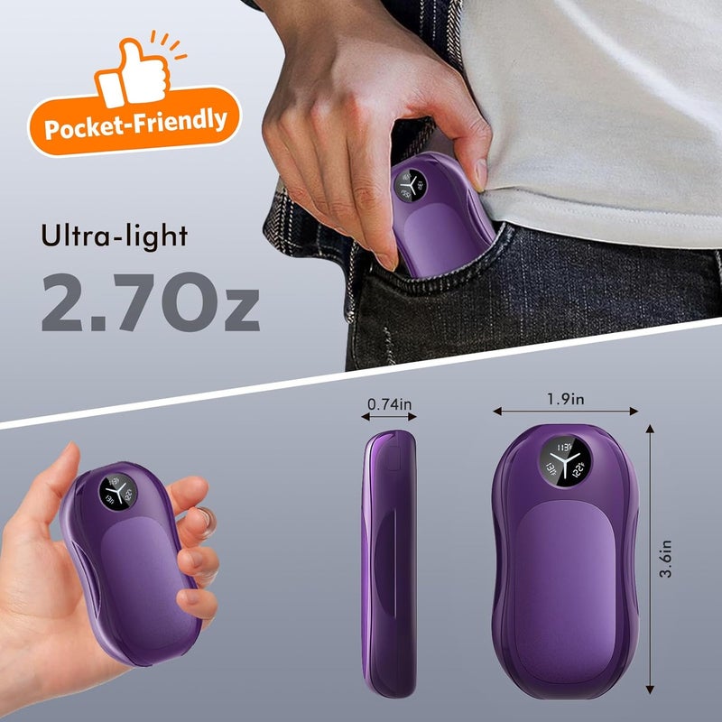 WHATOOK AI Hand Warmers Rechargeable: Magnetic 2 in 1 Electric Hand Warmers with USB Charging, Portable Reusable Pocket Heater, Men Women Gifts for Outdoors, Golfing, Hiking, Skiing, Hunting - Image 5